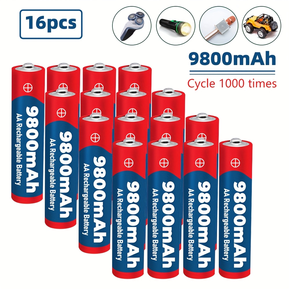 TEMU 16pcs Aaa Batteries 1.5v Alkaline Batteries, High Capacity Alkaline Batteries, Alkaline Cell, Size Aaa Alkaline Cell, Rechargeable Aa Batteries