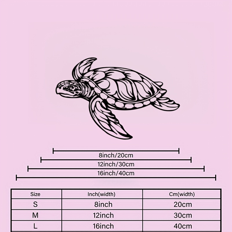 TEMU 1 décoration murale en métal représentant une tortue de mer, une décoration de tortue en ligne, une décoration en métal sur le thème de l'océan,