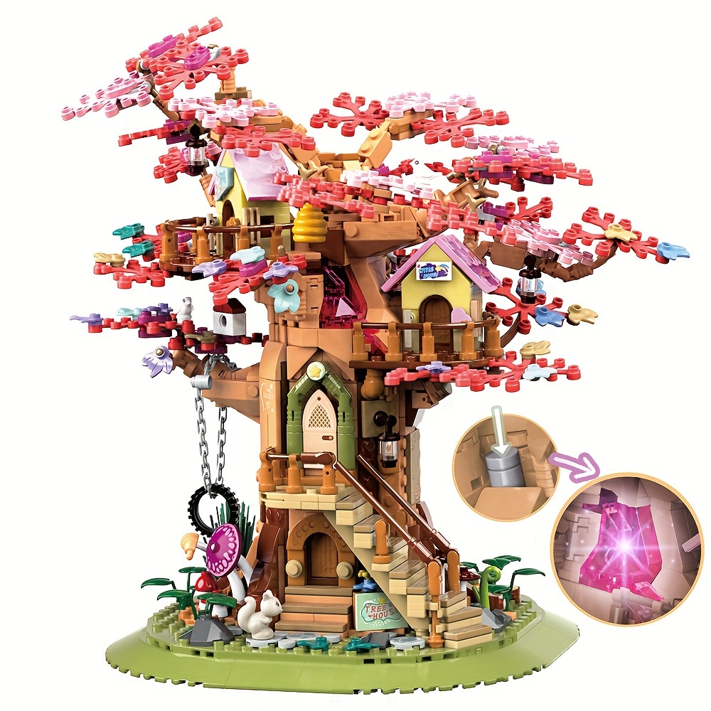 

Tree Building House Set Construction Set For 14 Plus Year Old With 2 Cabins Forest Tree Building Block Toy Set 1240pcs Compatible With Legoed Particles