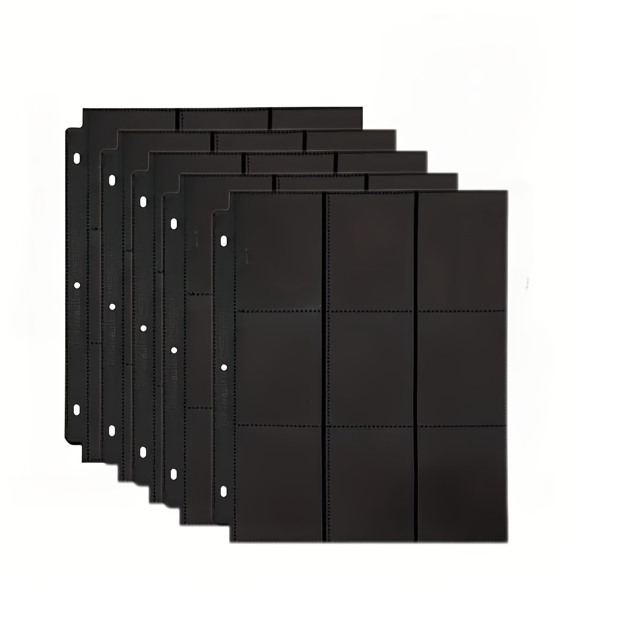 TEMU Organisateur de cartes A4 de poche noir à 90 compartiments, page intérieure d'album - , trous, utilisé pour des photos, des cartes de jeu, des