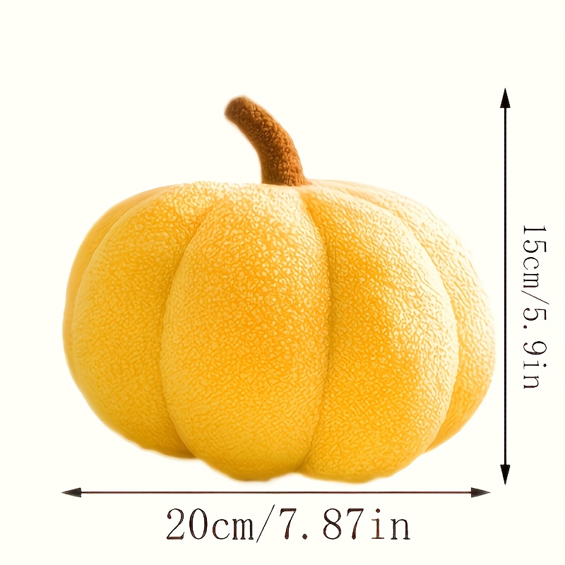 Ashler Halloween Pumpkin Pillows, Ghost Pumpkin Throw Pillows, Halloween Decorative 3D Pumpkin Shaped Faux Rabbit Fur Pillow, Ultra Soft Fluffy Jack-O-Lantern Pumpkin Cushion, Brown, 9 X 11 Inches