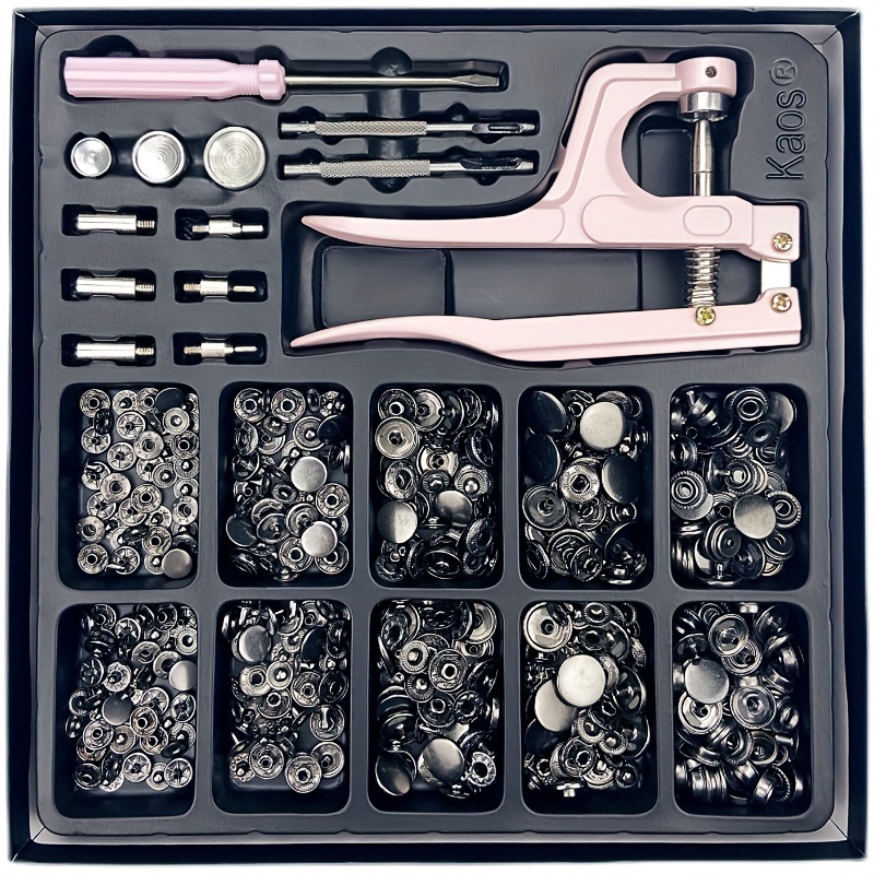 100pcs/set Metal Button Mounting Tool Set Snap Pliers Set For Clothes Diy Jacket Leather Crafts