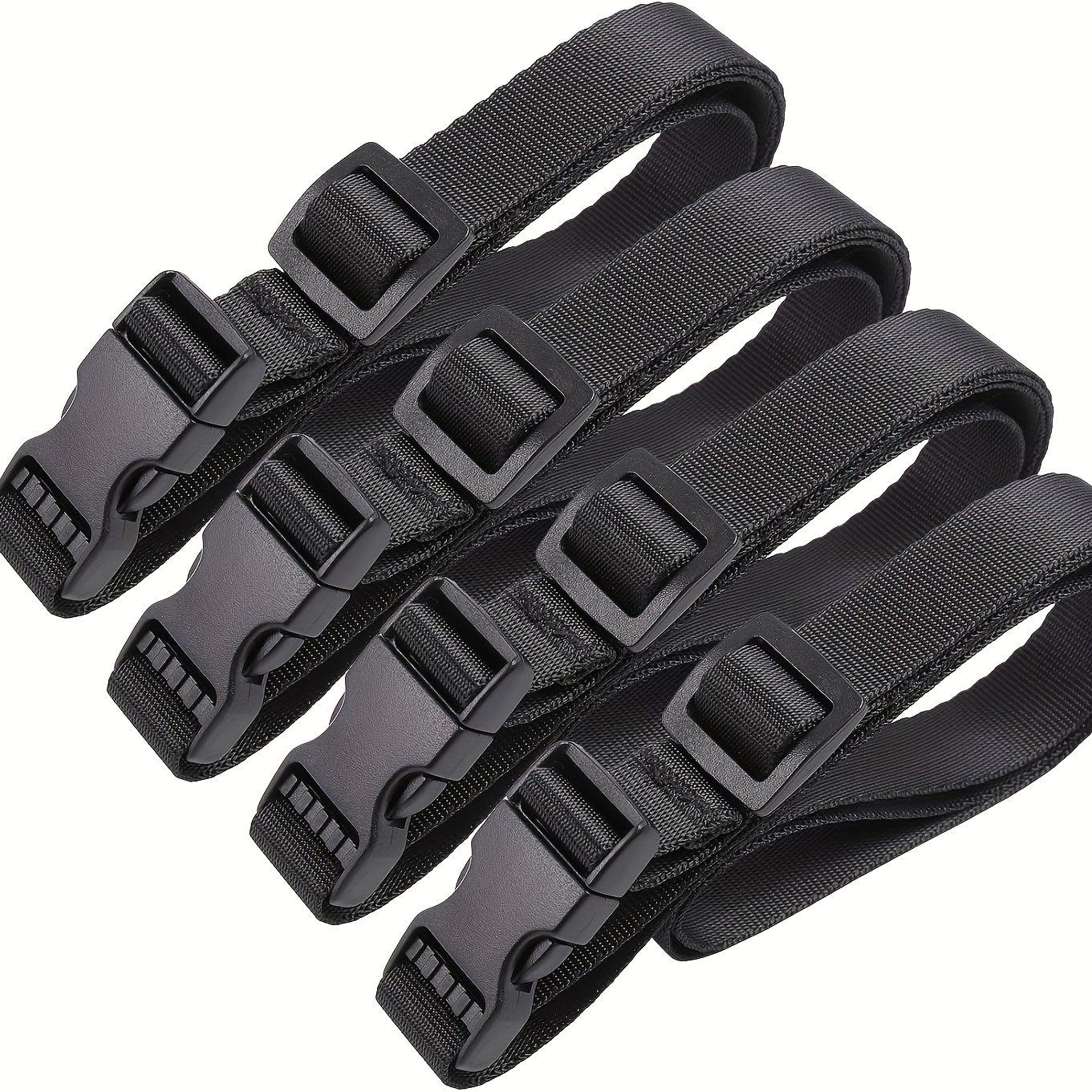 E-shop 4er-Set strapazierfähige Nylon-Gurte mit Schnellverschlüssen, verstellbare Gepäckgurte, Outdoor-Camping- Fahrrad-Sicherungsgurte,