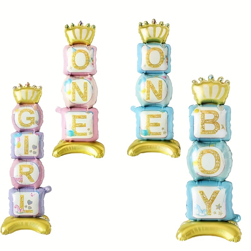 

1pc, Standing Crown Boy Girl Foil Balloons, Gender Reveal Party Decorations, Perfect For Birthday Baby Shower Party Decor, Home Room Decor