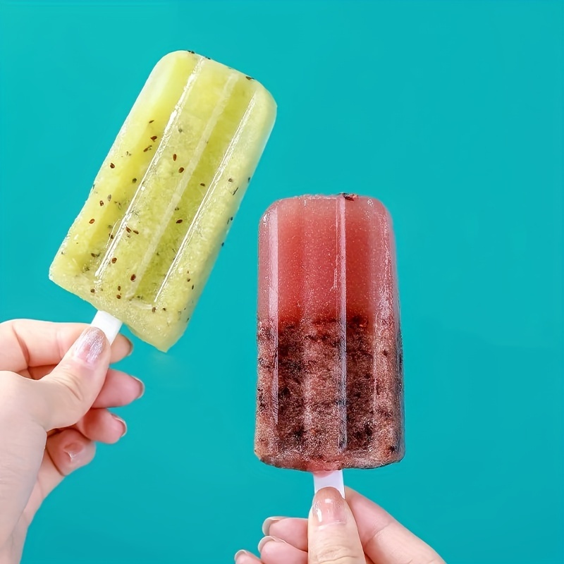 4 cavity popsicle mold set with lids cute durable plastic ice pop makers toward homemade   treats details 3
