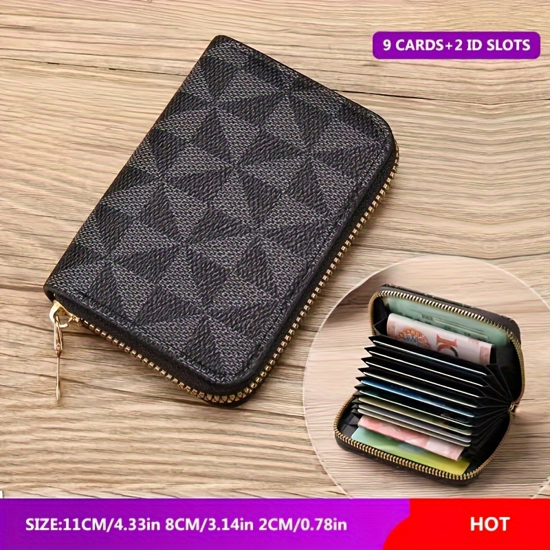 Classic Vintage Pattern Mini Short Handbag Wallet, Zipper Coin Purse, Women's Multifunctional Card Holder