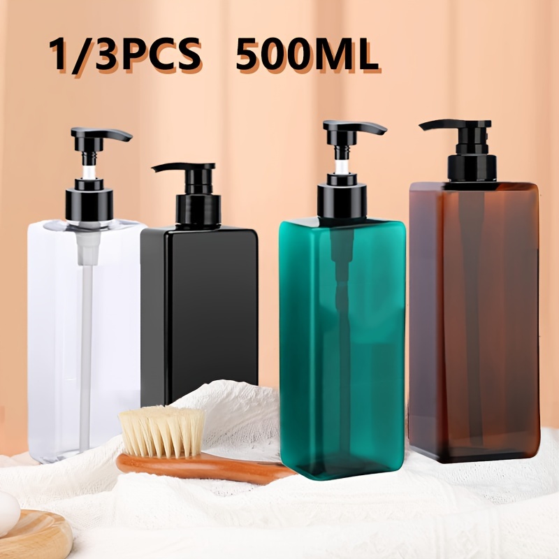 

1/3pcs Reusable Plastic Soap Dispenser, Countertop Pump Press Bottles, Bathroom Hand Soap Dispenser, Refillable Empty Bottle For Shampoo Shower Gel Hair Conditioner, Bathroom Accessories