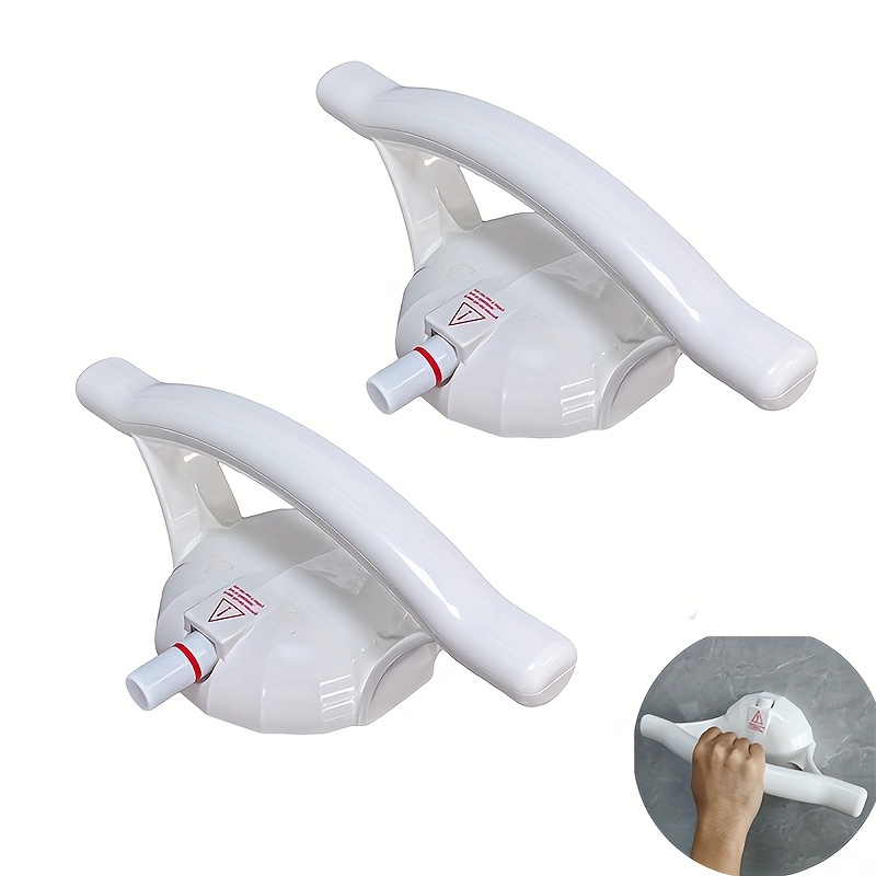 Image of 2 Pack Vacuum Suction Cup Shower Grab Bar For Bathtubs And Showers,no Punching Required Removable Shower Handrail For Handicap And,with Safety Warning Line Suction Up To 200