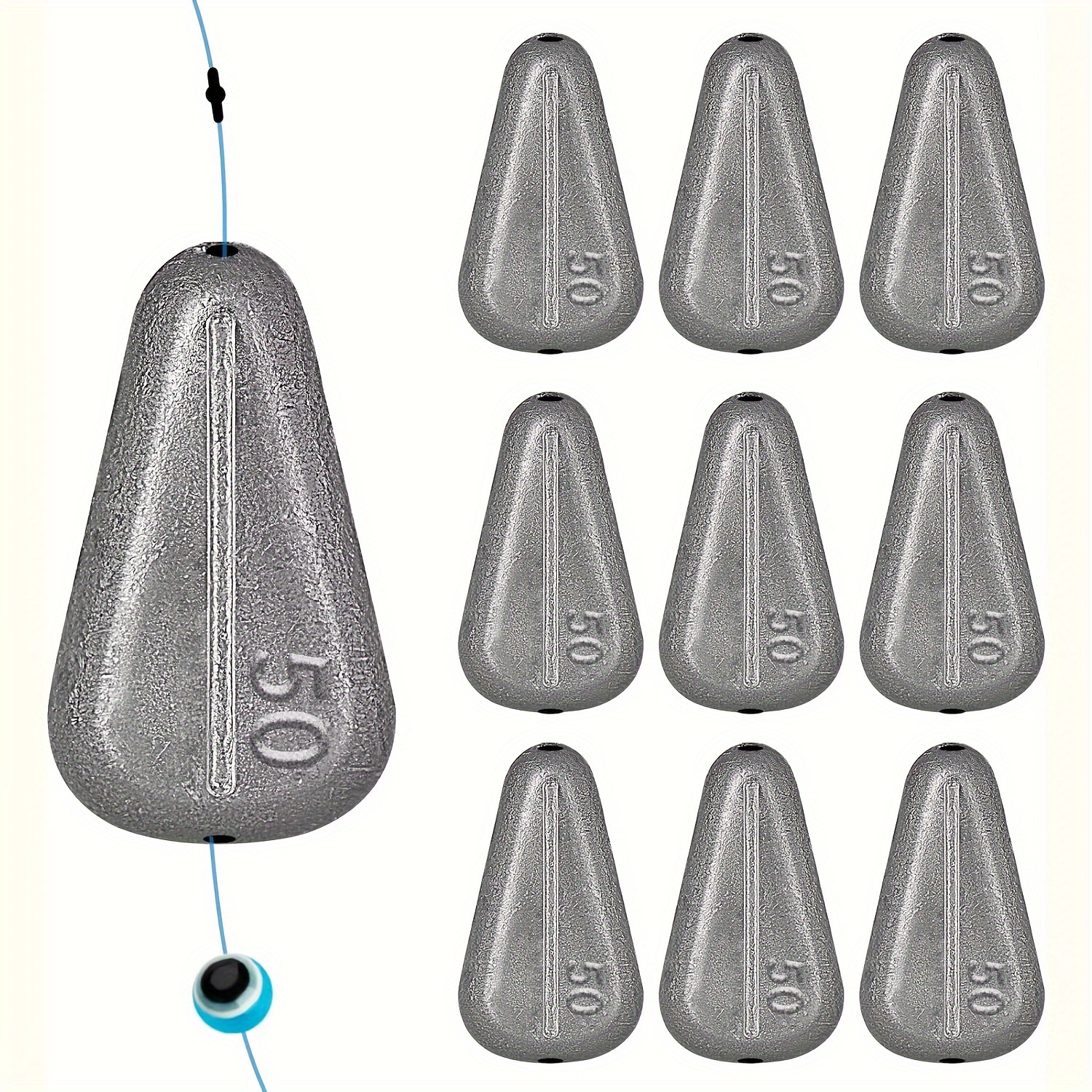 Olive Lead Fishing Weight Kit Oval Weight Sinker Salt And - Temu