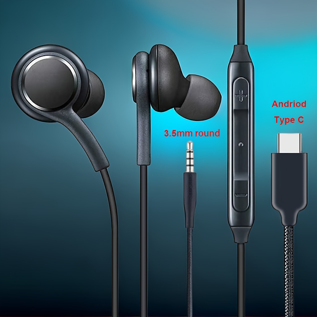 Comprar Auriculares intrauditivos de 3,5 mm con control por cable, auriculares  deportivos con cable y micrófono para teléfonos, computadoras, tabletas,  MP3