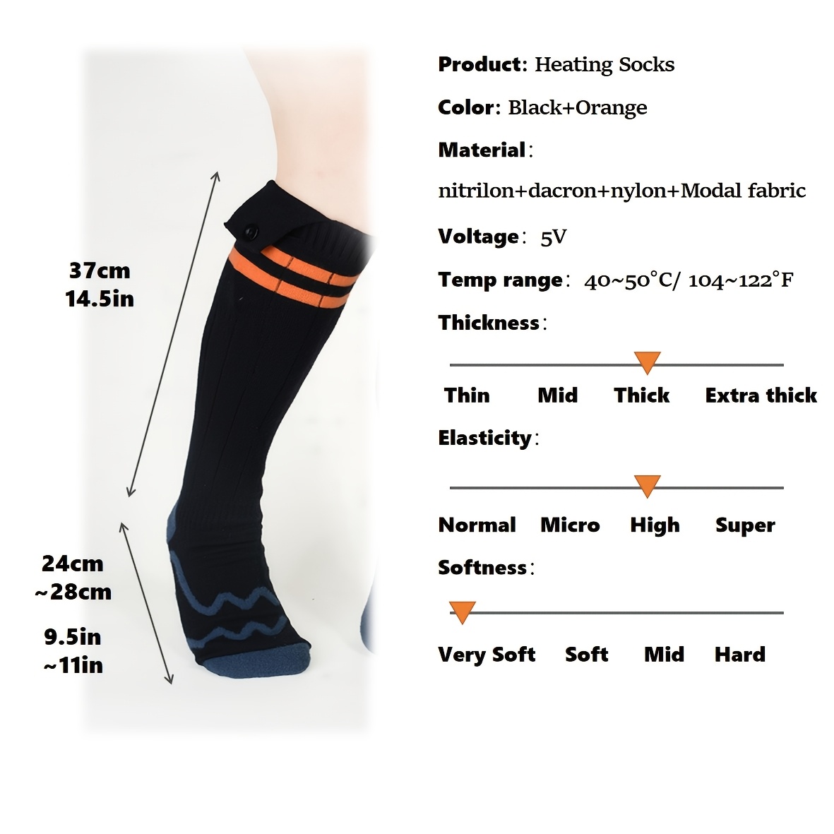 Socks with Three Temperature Settings, Perfect for Keeping Your Feet Warm While Fishing, Skiing, Hiking, Or Camping in Winter, Equipped with a 4000Mah Battery, an Ideal Winter Gift.