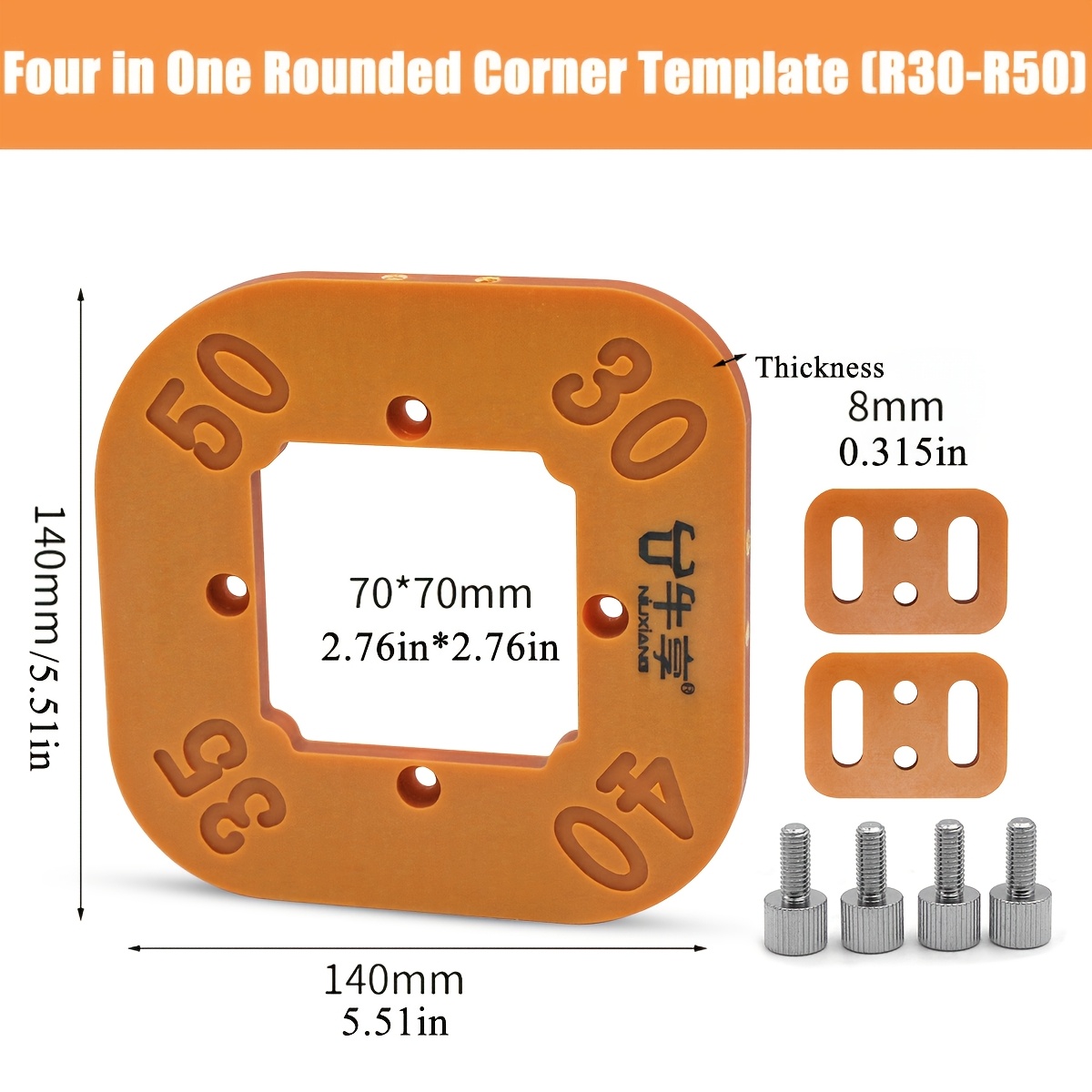 TEMU 4in1 목공 코너 위치 지정 몰드, 두께 8mm, 가구 가장자리 절단 및 연마에 적합