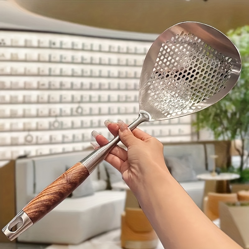 TEMU Stainless Steel Large Slotted Spoon For Frying And Hot Pot