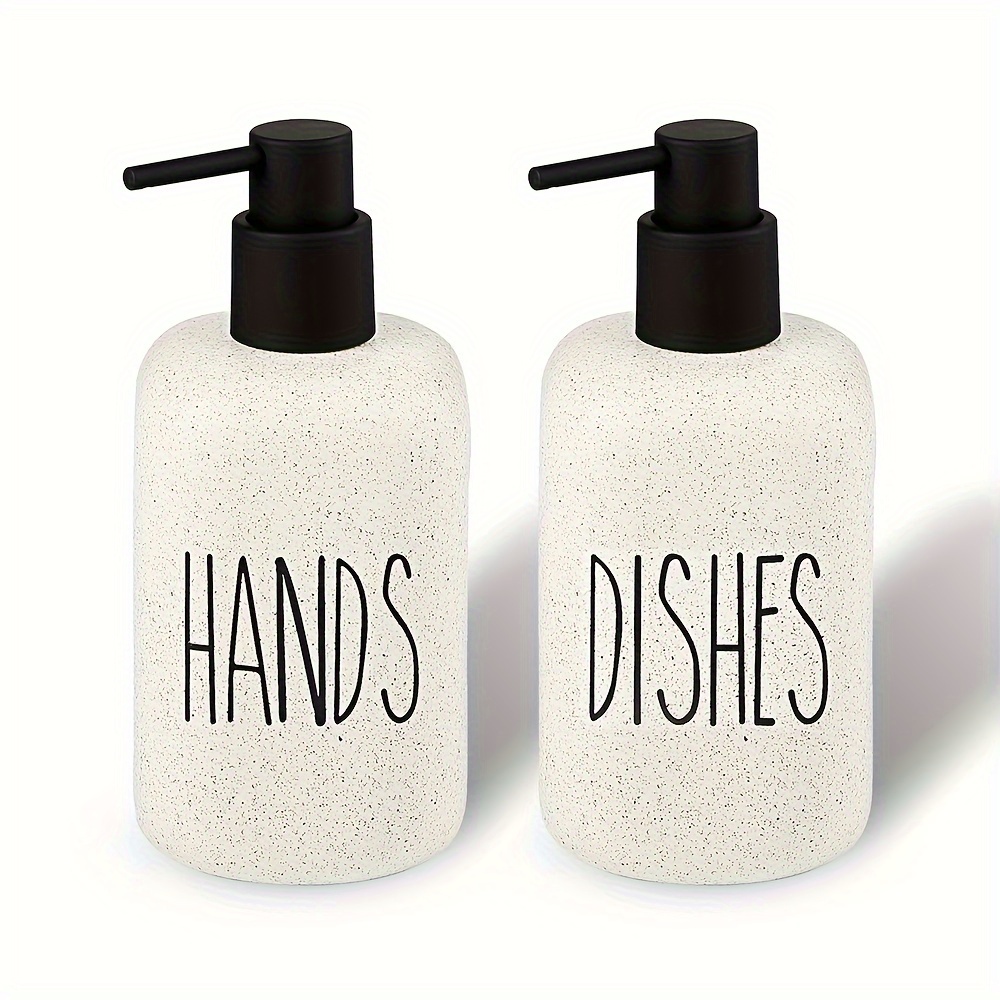 

Ceramic Soap Dispenser Set, 16 Oz Dish And Hand Soap Dispensers Set For Kitchen Bathroom - Set Of 2, Suitable For Kitchen Decor