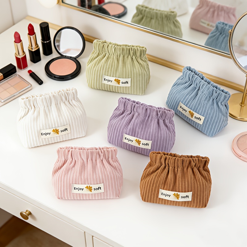 TEMU Set da 6 pezzi di buste portaoggetti in velluto a con ad a molla - Morbide e leggere, adatte per rossetto, chiavi, auricolari | borsa portatile