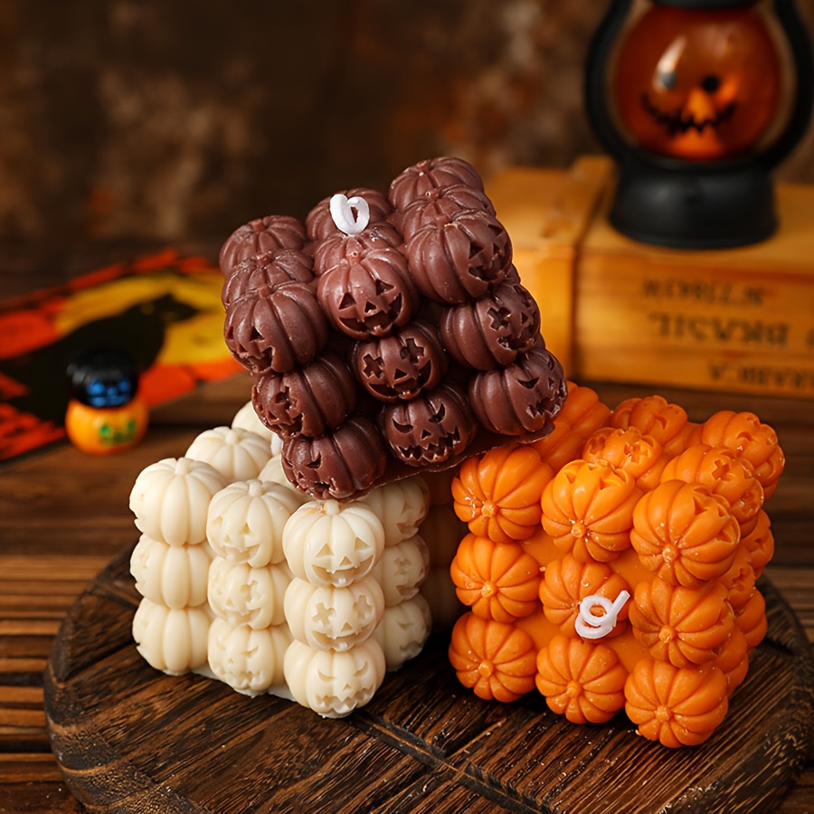 A Halloween Pumpkin Silicone Candle Mold, Soft And Elastic, With Easy Demolding, Crack-, And High And Low Temperatures. Suitable For Wax Materials, To Make. -layer ' Pumpkin Design