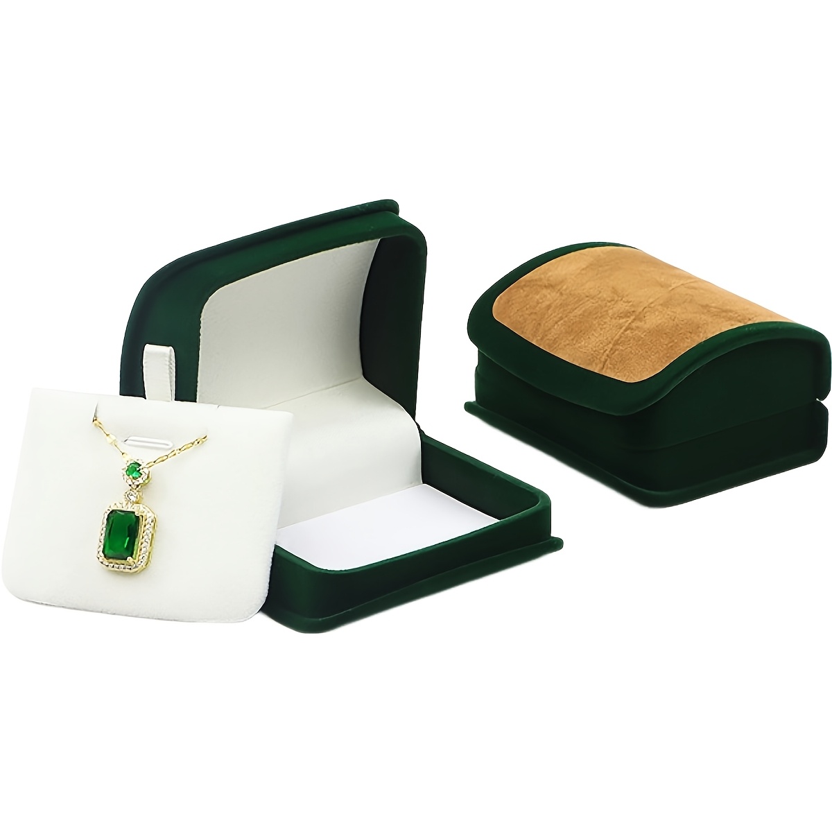 Arc-Shaped Velvet Jewelry Box, Premium Ring & Pendant Display Gift Box