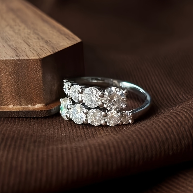 TEMU anello da donna in 925 con moissanite da 3, - per fidanzamento/matrimonio, regalo per /amica a San Valentino, Halloween, del Ringraziamento e