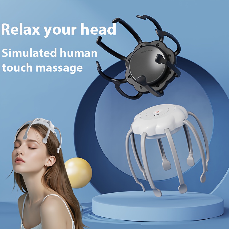 3   wireless electric head massager portable 360 degree head massager with 8 fingers deep relaxation and relaxation holiday gifts   massage gifts 0