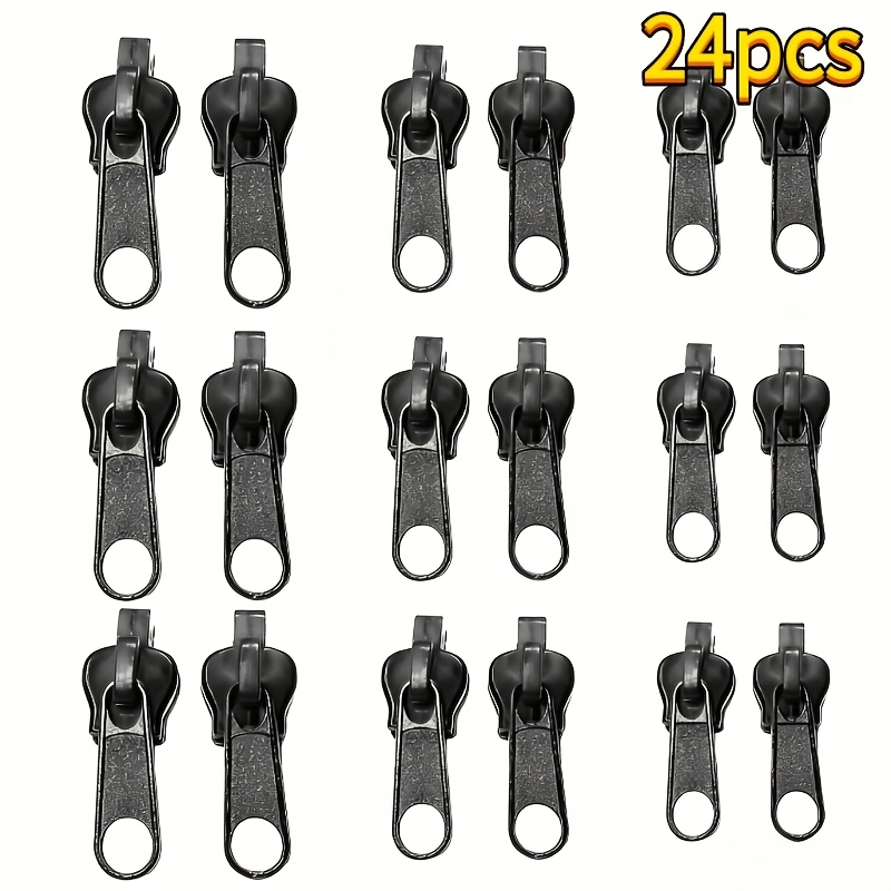 TEMU 24 kits de réparation de fermetures éclair, style universel noir, installation facile, compatibles avec diverses fermetures éclair, pour la