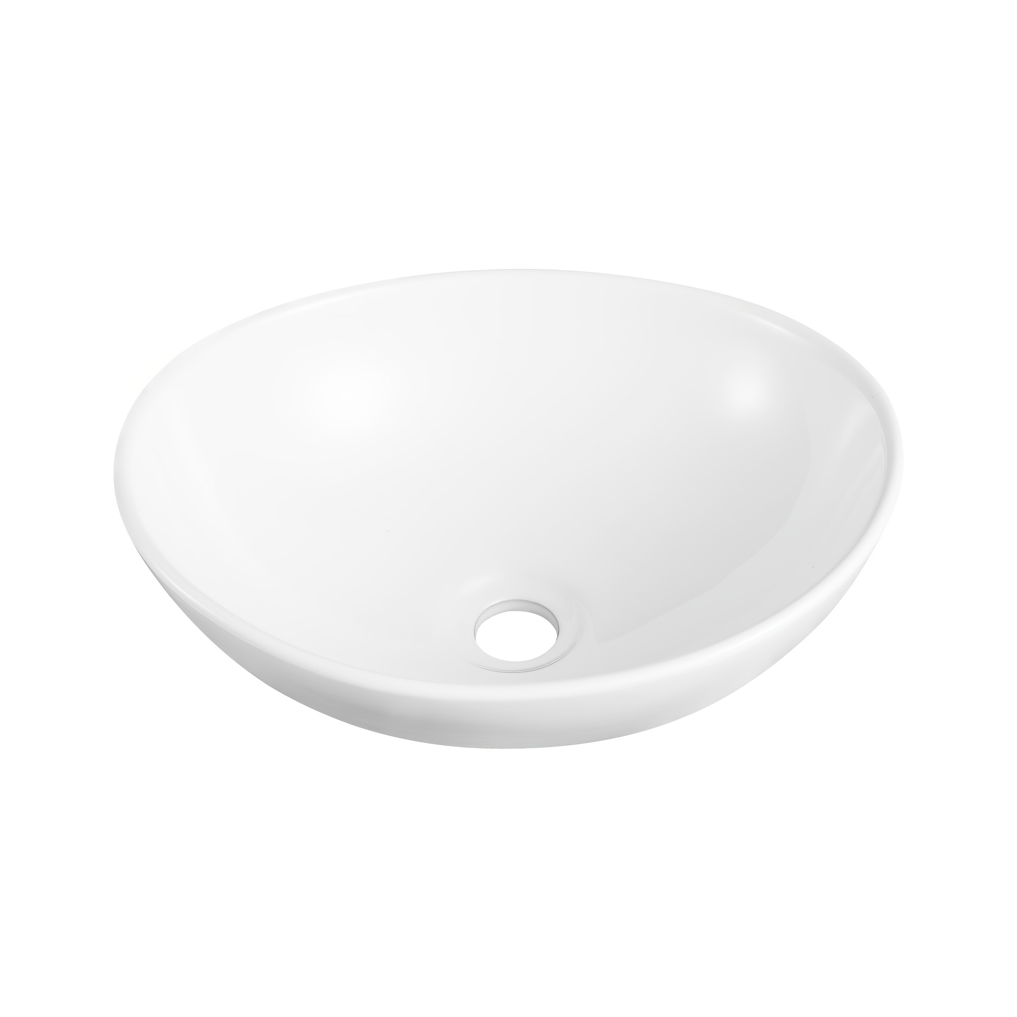 Image of Deervalley Countertop Basin, Vessel Sink, White Above Counter Wash Basin, Modern Bathroom Sink, Table Top Basin, Decorative Hand Wash Basin For Bathroom, , Guest Wc, 41 X 33.5cm