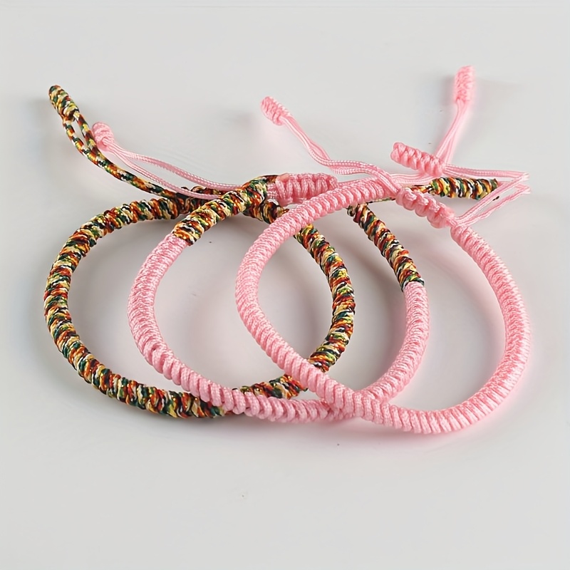 3pcs Tibetan Infinity Knot Bracelets Adjustable Nylon Rope
