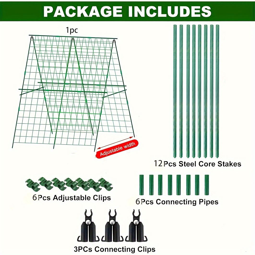 

1 de cages de plantes en plastique 12 piquets à âme en et des connecteurs réglables - Treillis polyvalent les plates-bandes surélevées, les , les concombres, , les plantes d'extérieur