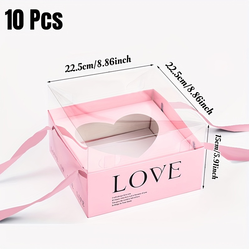 TEMU 10pcs/Lot Boîte à main à surface Rose Floral Cadeau Style Ins Livre Rouge Petit Boutique de Fleurs Style Boîte à main