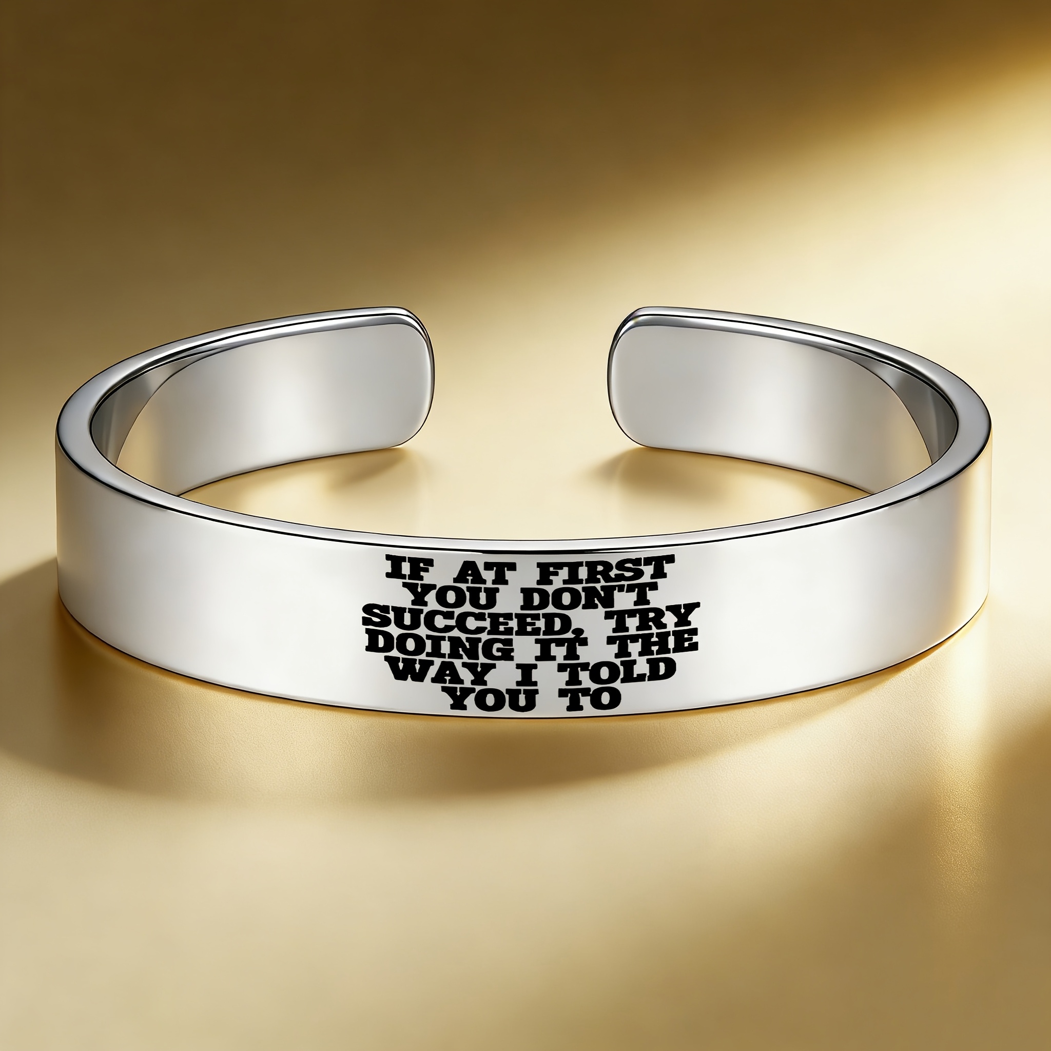 Inspirational Encouragement 304 Stainless Steel Open Bangle