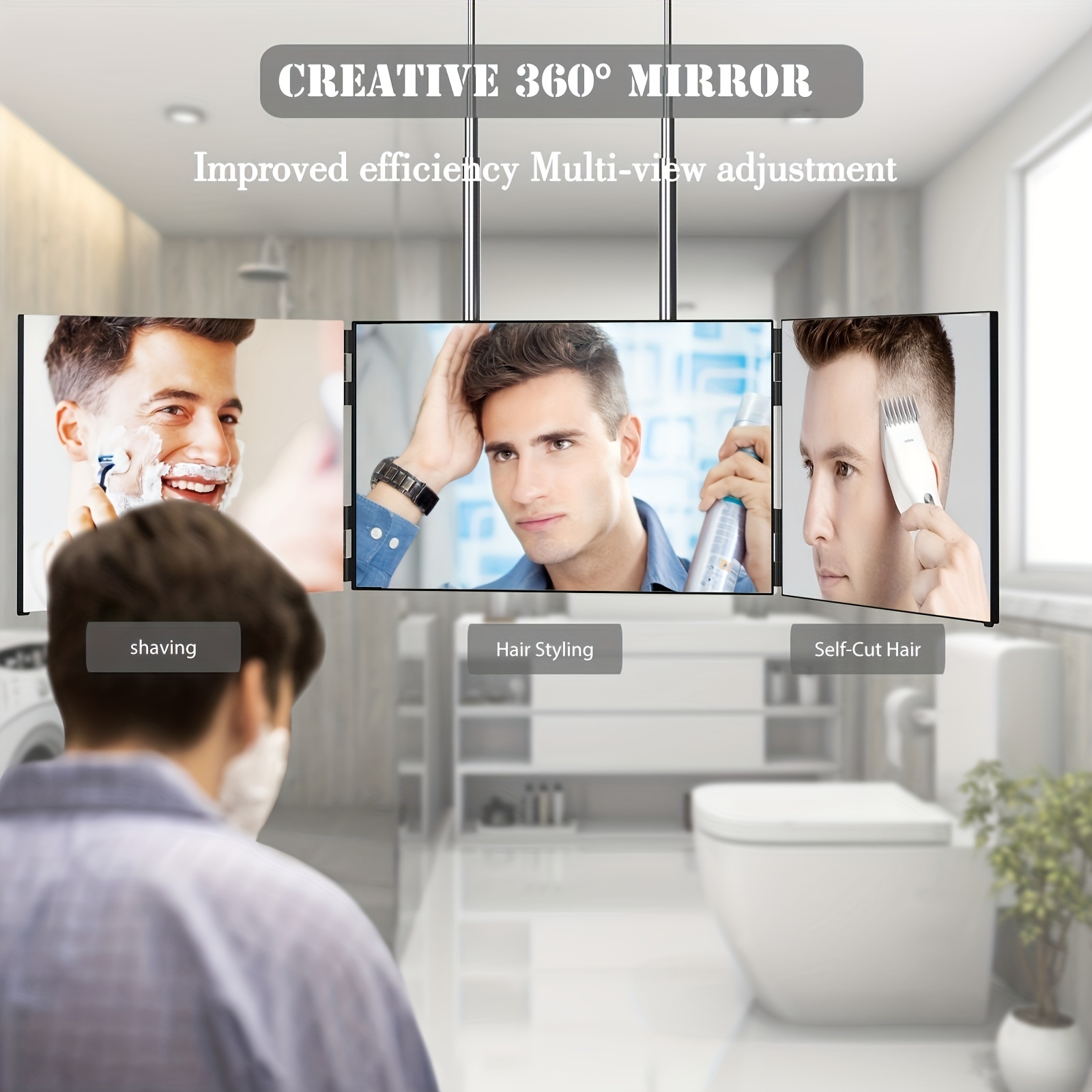 

360° Rotating Makeup Mirror With Detailing Round Mirror - Styling, Haircuts & Shaving - Includes Cleaning Cloth, Ideal Gift