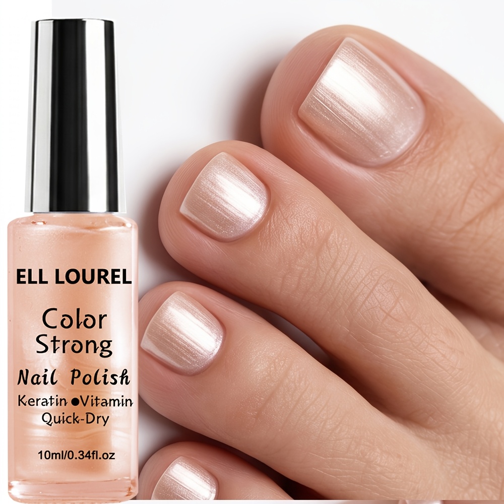 Image of Ell Beige Pearlescent Polish 10ml. Air-dry, High Gloss, Pearlescent Glossy Manicure, Suitable For Festive Weddings And Other Occasions