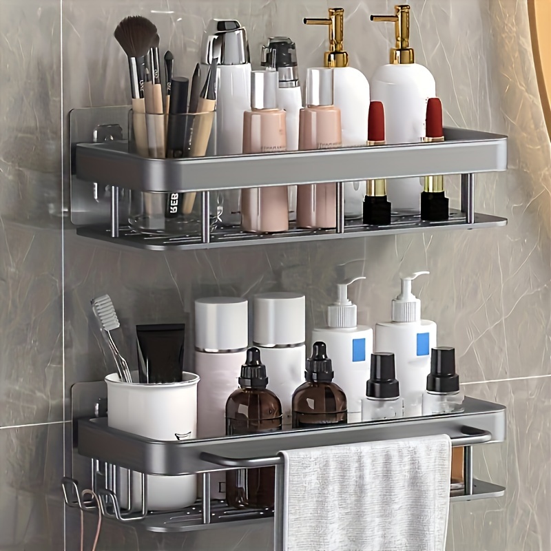 

-install Double Steel - Mounted, - Organizer For Shampoo & Conditioner, No