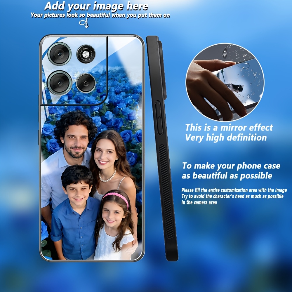 TEMU Phone Case: Custom Family Photo Style Mirror Phone Case Compatible With Motorola Edge 70/60/50/40/30/20/fusion/pro//moto