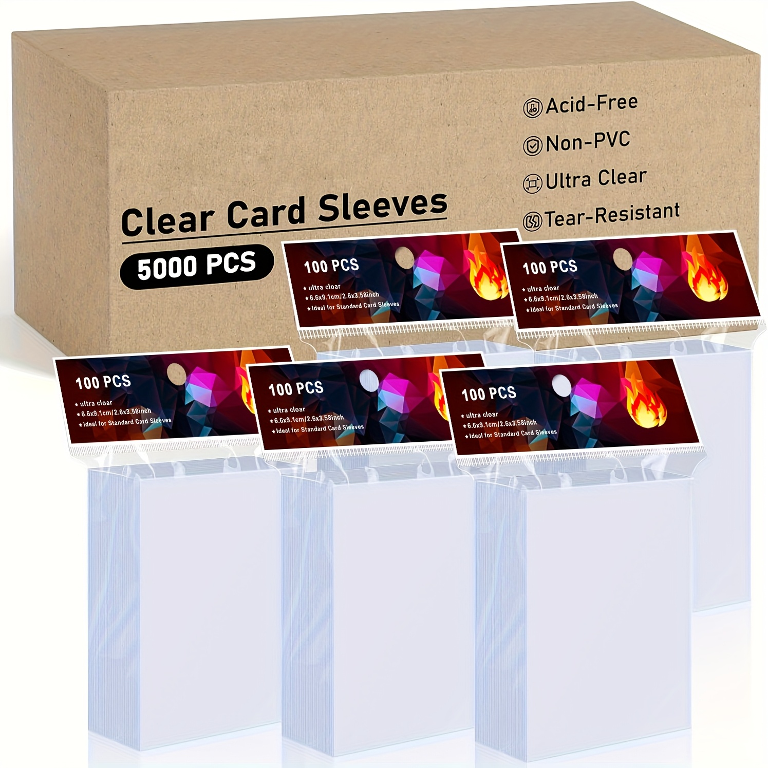 trading card sleeves set thick card protector clear top loader card  protector standard size card penny sleeves for baseball card sport card  penny card (60 pieces) | Free Shipping On Items Shipped