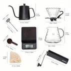 1 juego, kit de café manual v60, juego de regalo de café, herramientas de accesorios de café, juego de cafetera, accesorios de café concentrados