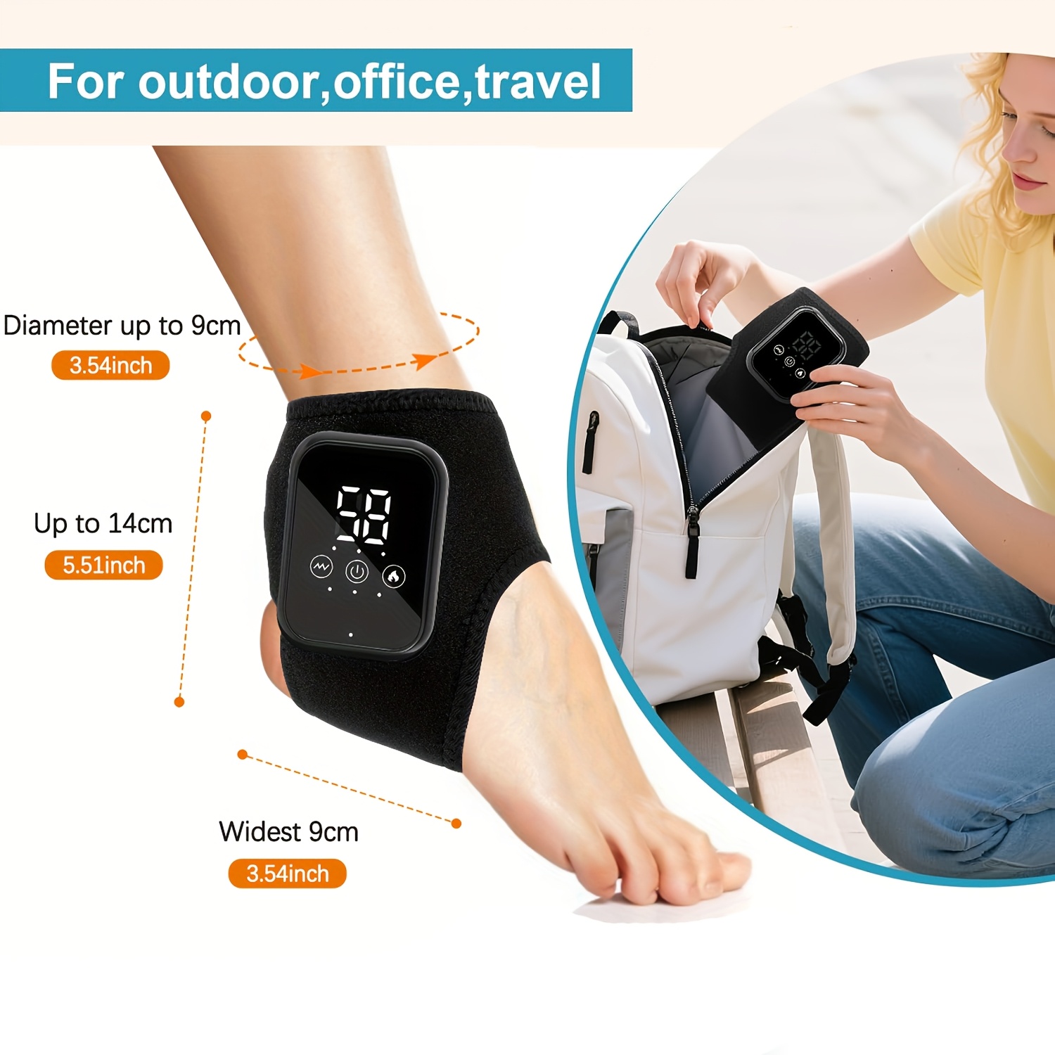 2    and ankle massager with portable heating vibration lcd screen usb lasting battery ergonomic   massagers suitable for ideal gift for s seniors office workers vibration Product details 1