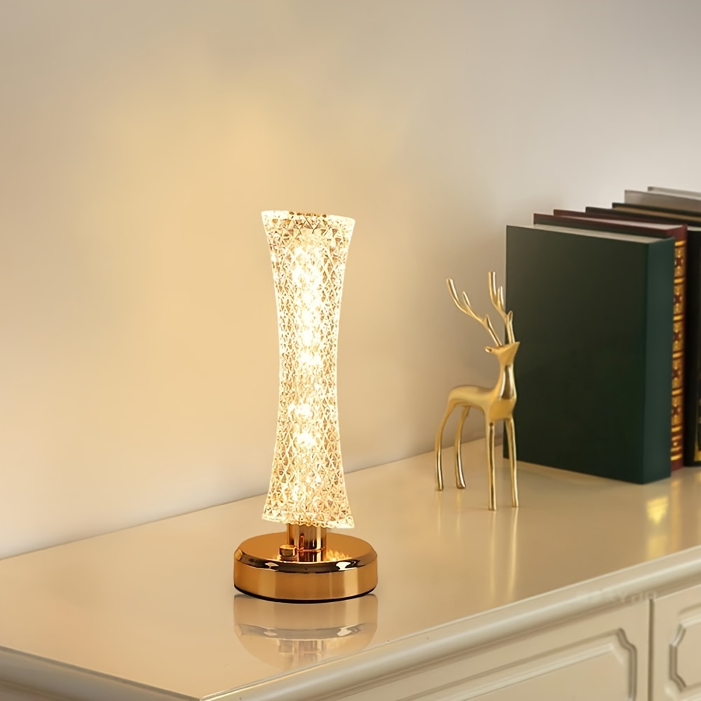 Portable Crystal Table Lamp Cordless Metal Vintage Desk Lamp Temu