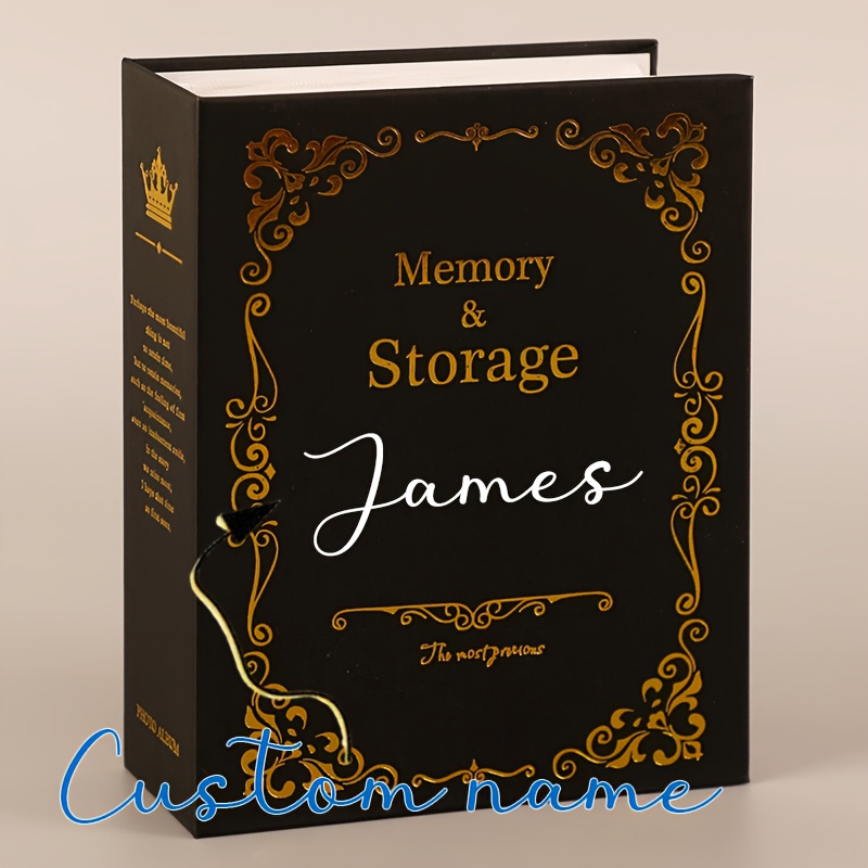 TEMU A Custom Name Family Commemorative Photo Album, 6-inch With 100 Insert Pages, Style, Cover, Personalized Name Album, Valentine's Day Gift, Color