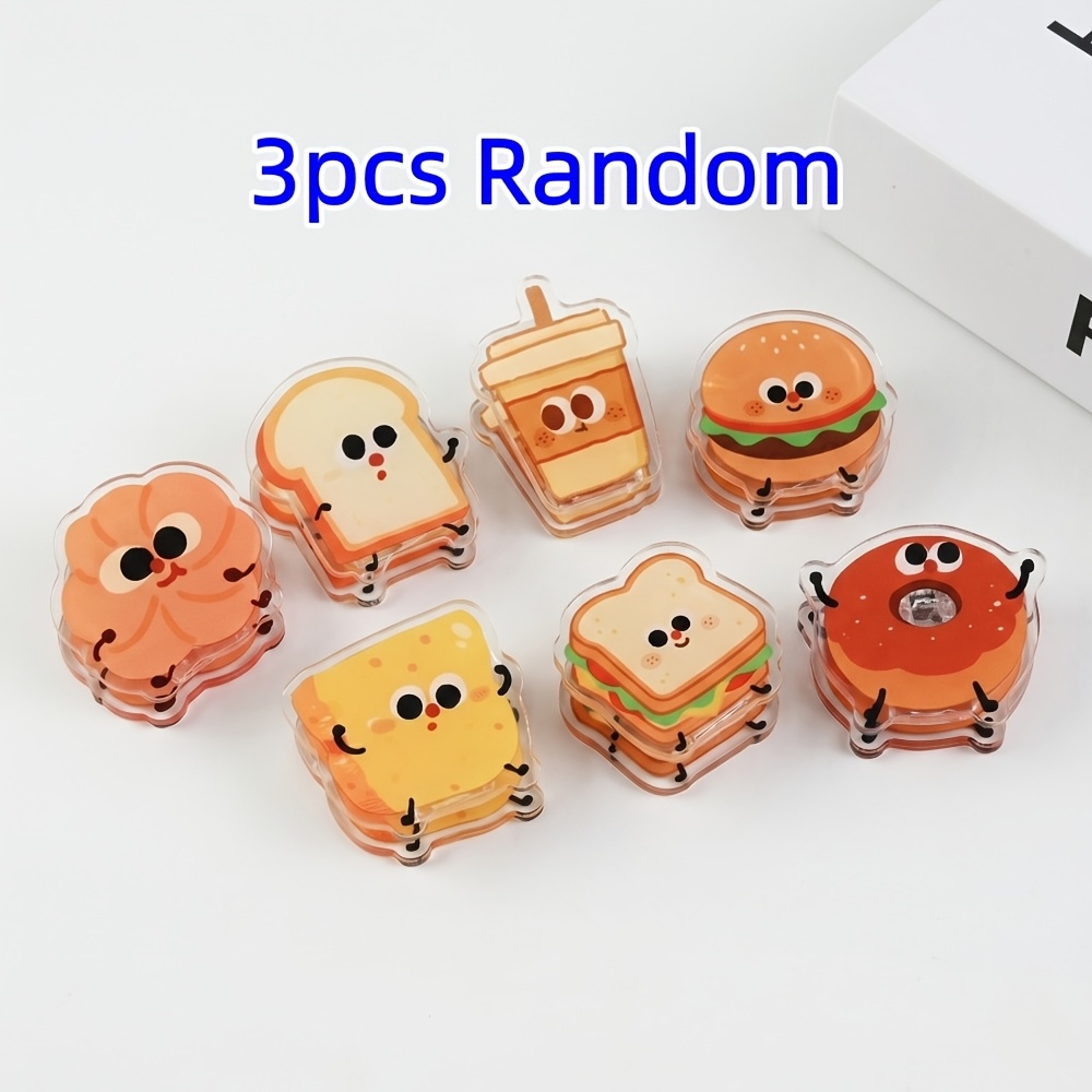 TEMU Pinzas de para postres con forma de pan, hechas de material acrílico PP resistente y compacto, estilos aleatorios, para sellar bolsas de snacks,