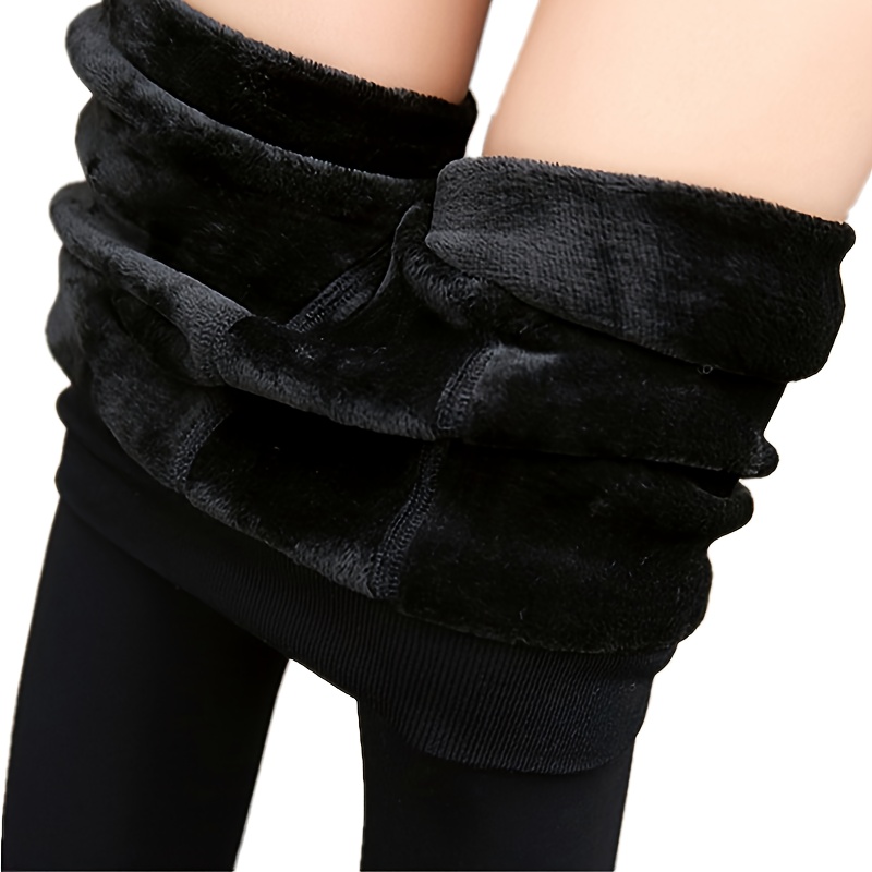 1 Pair Women's Thick Thermal Tights - Heavy-Duty Winter Pants with Leg Warmth, Full-Length Coverage & Layering Base Layer for Extreme Cold - Elegant Black Leggings (Hand Wash/Dry Clean) - Ideal for //Outdoor Activities