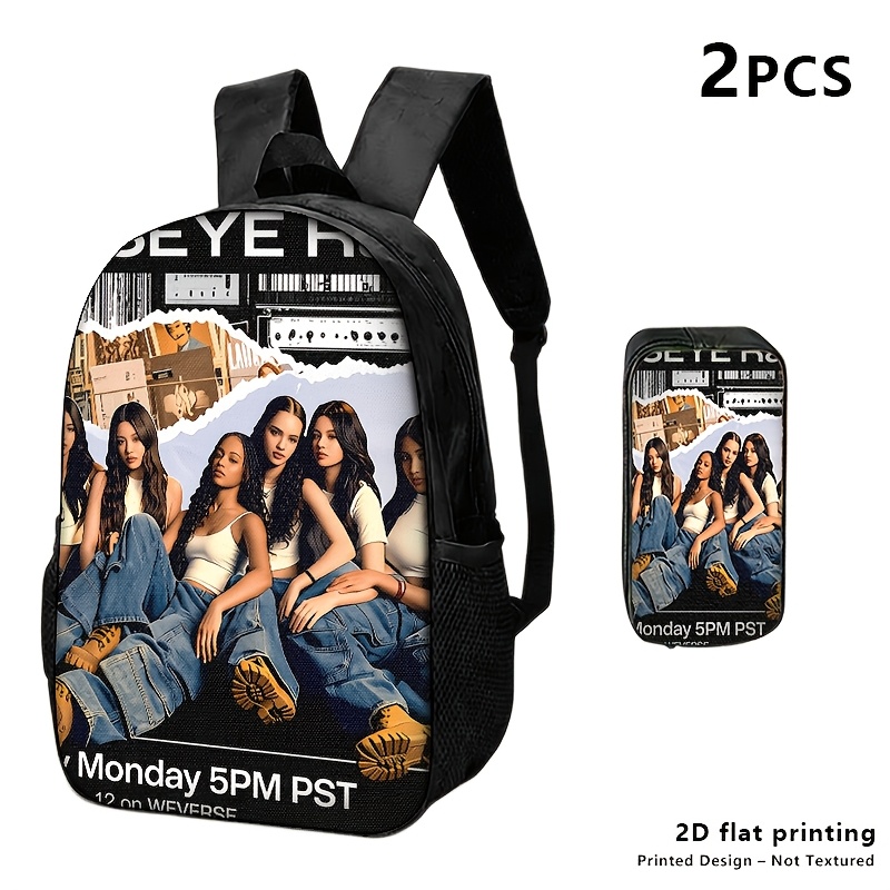 TEMU Printed Design-not Textured 1pc/2pcs/3pcs Backpack Storage Bag Shoulder Bag, 2d Printed Retro Of Women In ; Stylish Adults; Perfect For