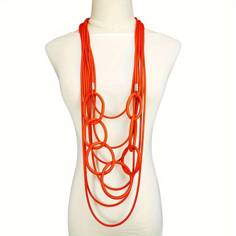 Boho Tribal Style Long Statement Necklace