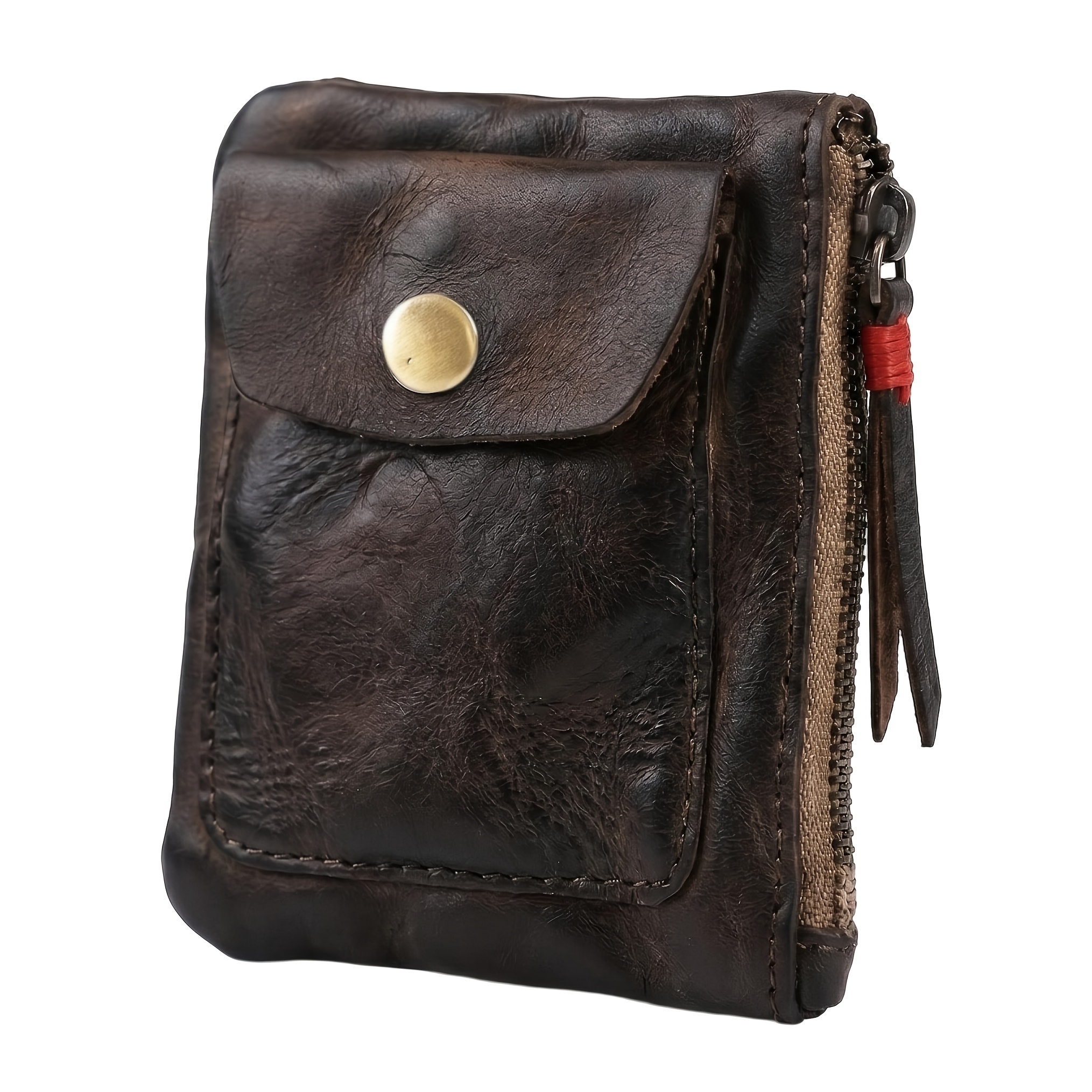Image of Cowhide Wallet Men's Leather Wallet Genuine Leather Men's Wallet Minimalist Wallet Credit Card Holder