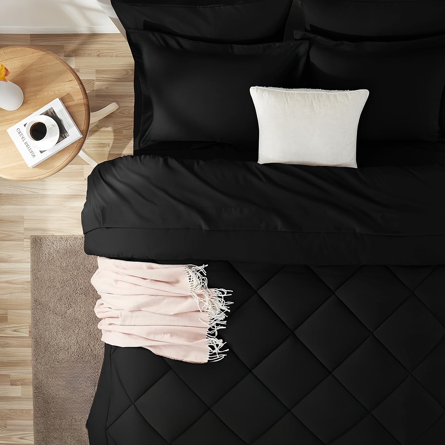 3pcs Quilt 260G High Weight Quilt Set Super Soft Bedding Set + 2 Pillowcases for Winter Warmth