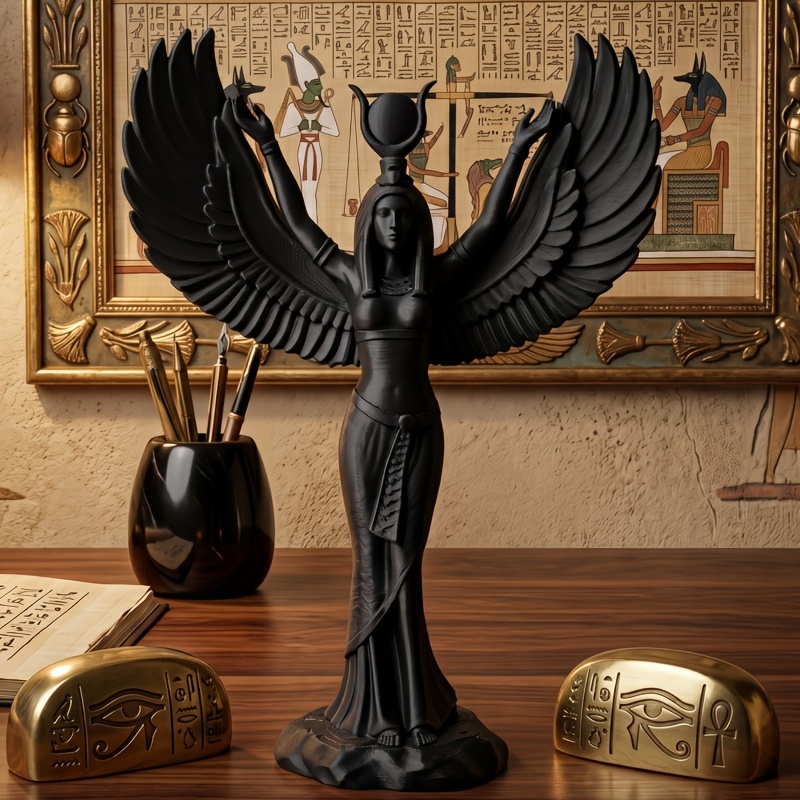 1pc ancient   style   goddess ornament mysterious winged goddess statue ornament mysterious dark style goddess sculpture suitable for living room bookshelf tv cabinet entryway office study desk bedroom nightstand display