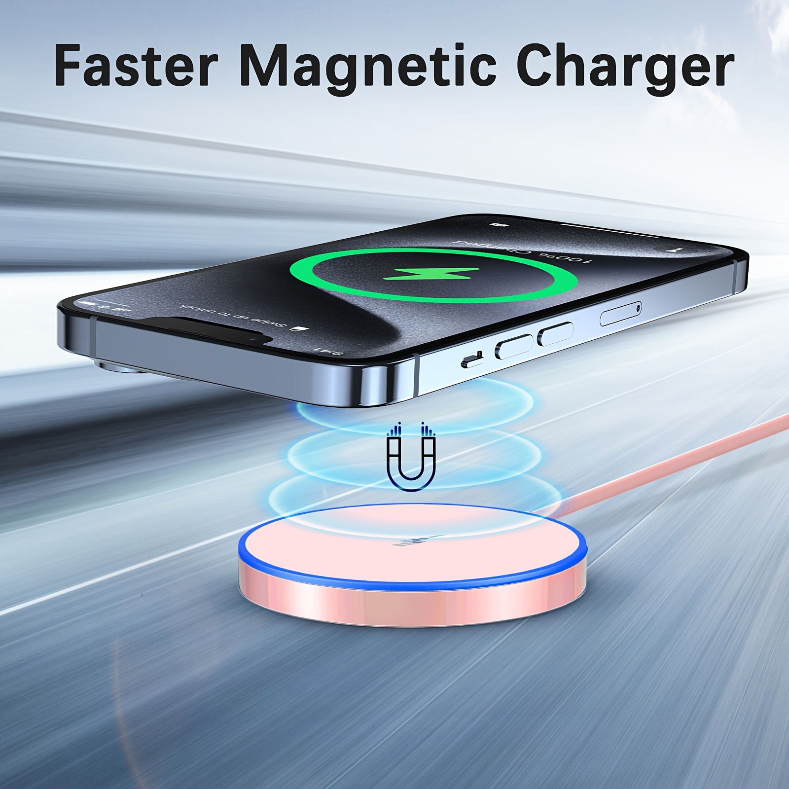 

Magnetic Wireless Charger For Iphone 15/14/13/12 Series, Airpods 3/2/pro - Led Magnet Pad With Dual Charging