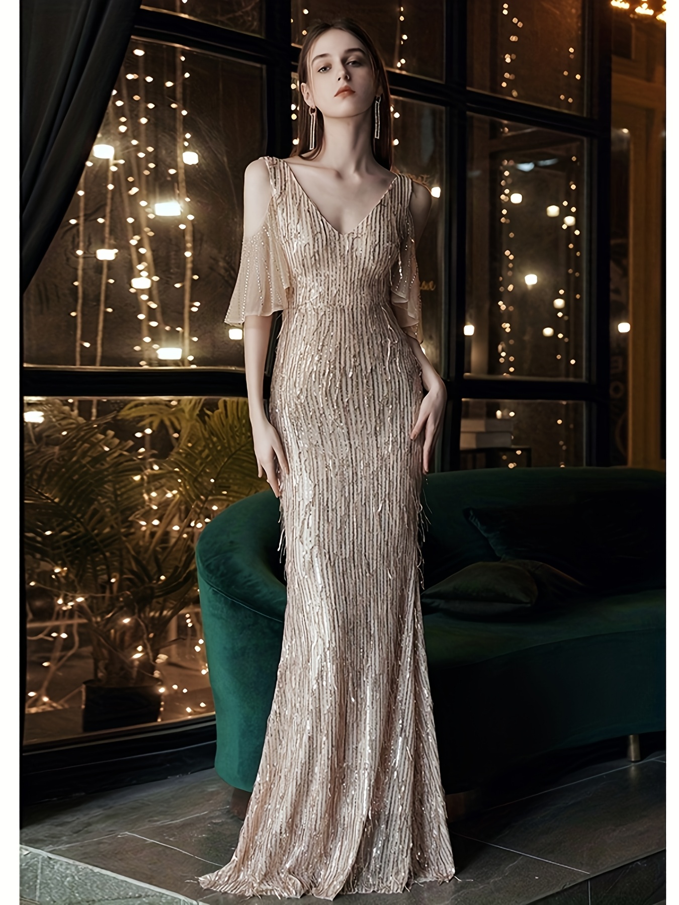 fitted lace wedding dress Womens Sequin Fringe Dress Halter Tank Dresses Sleeveless Tassel Mini Dress  Cocktail Evening Party Prom Ball Gown White at Amazon Women's Clothing store main image 0