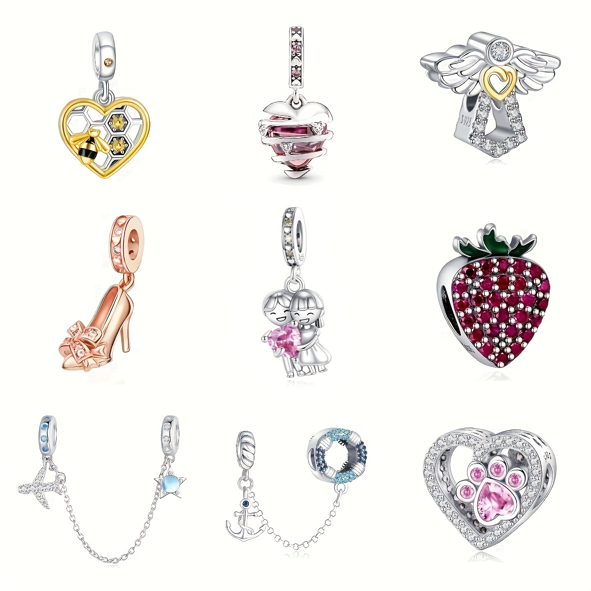 925 Sterling Silver Charm Beads Assorted Series