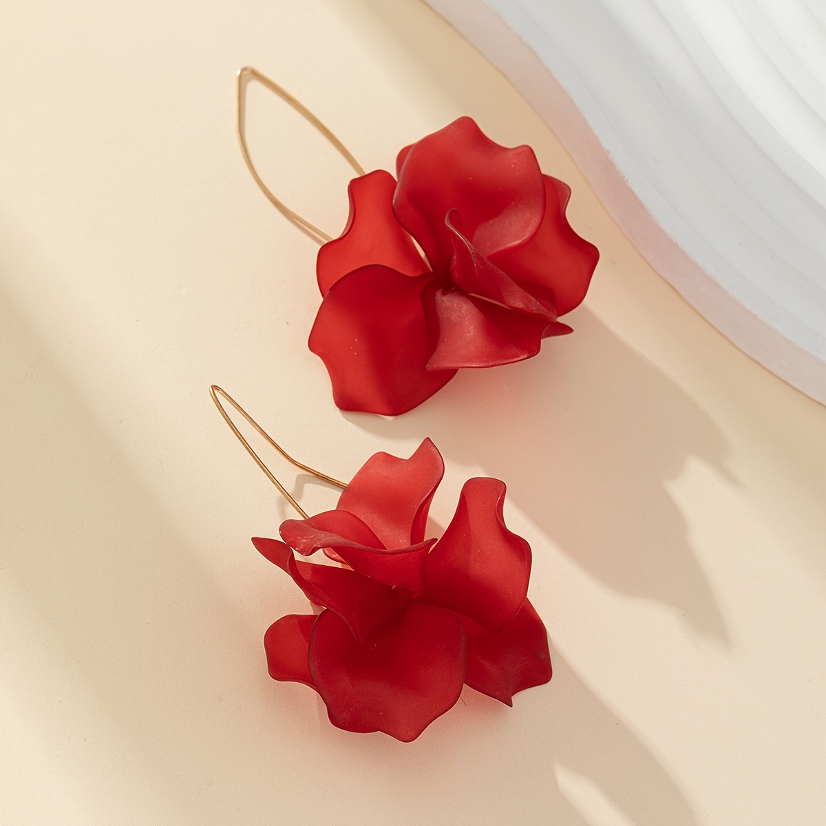 TEMU 1 Par de Aretes de Flores de Moda, Dulces, Frescos y Coloridos, Estilo Bohemio, Flor Larga, Fáciles de Colocar, Pendientes de Botón para Mujer,