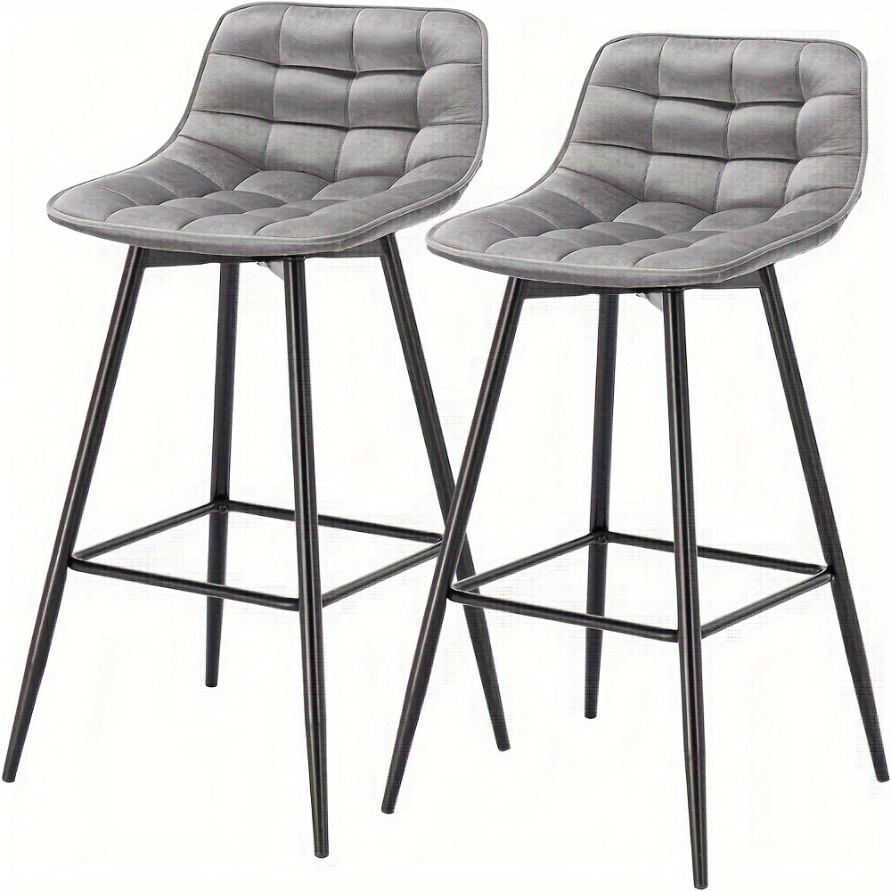 2pcs Bar Stools, Stools, Counter Stools, Bistro Stools With Footrest Metal